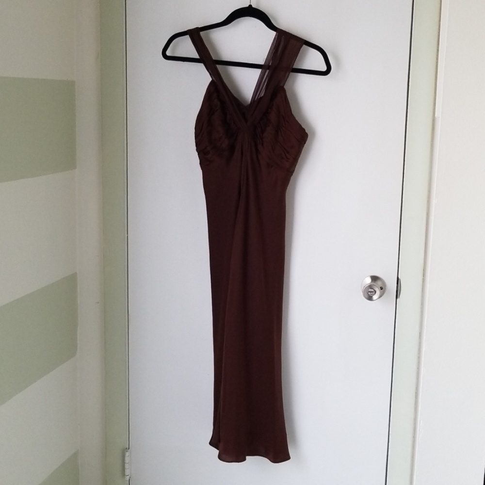 Brown Donna Ricco silk 100% silk dress